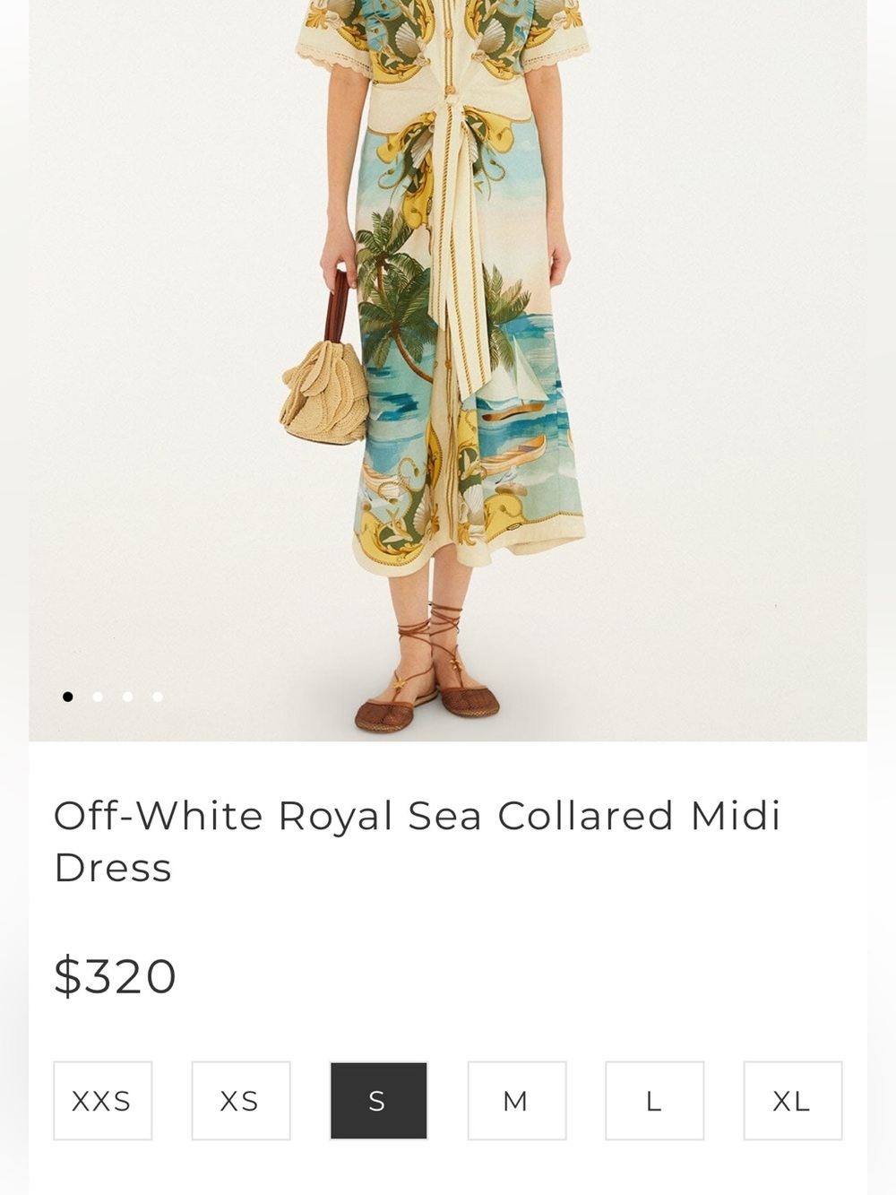 Farm Rio: Off-White Royal Sea Collared Midi
Dress - Picture 5 of 13